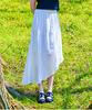 Collet Cooling Refrigerator Pleated Marmont Asymmetrical Flare Long Skirt [White] 349Ub