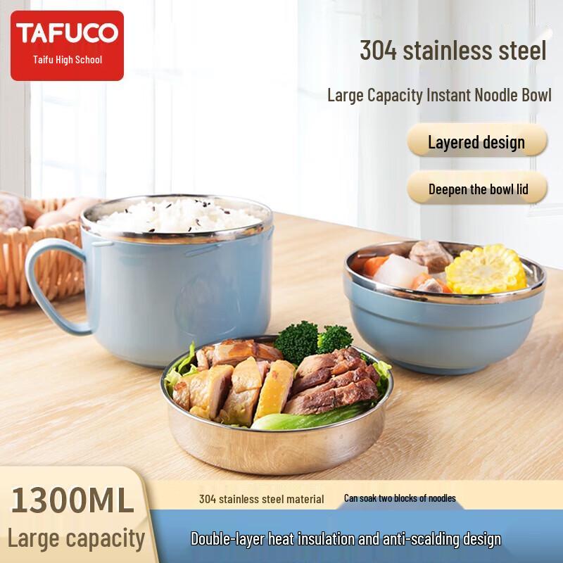 TAFUCO 304 Stainless Steel Insulated Noodle Bowl