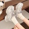Dad shoes ins super fire mesh breathable thick-soled muffin old small 6cm casual sports shoes handsome women's shoes