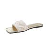 Fashion Summer Satin Flat Women's Slippers Casual Fabric Shallow Mouth Non-Slip Wear-Resistant Fashion Outdoor Sandals Zapatillas Mujer