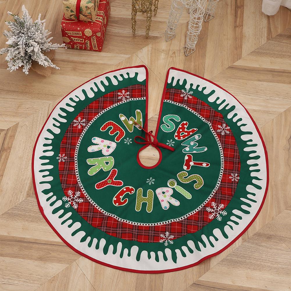 Christmas Tree Skirt Snowflake Santa Claus Printed Xmas Tree Bottom Decor Mat Merry Christmas Decoarations Home Party Ornaments