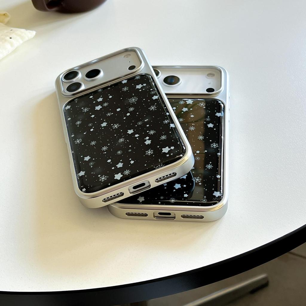 Electroplated Snowflake Star Epoxy Case for iPhone 17 Pro/16P/13/15 Pro Max