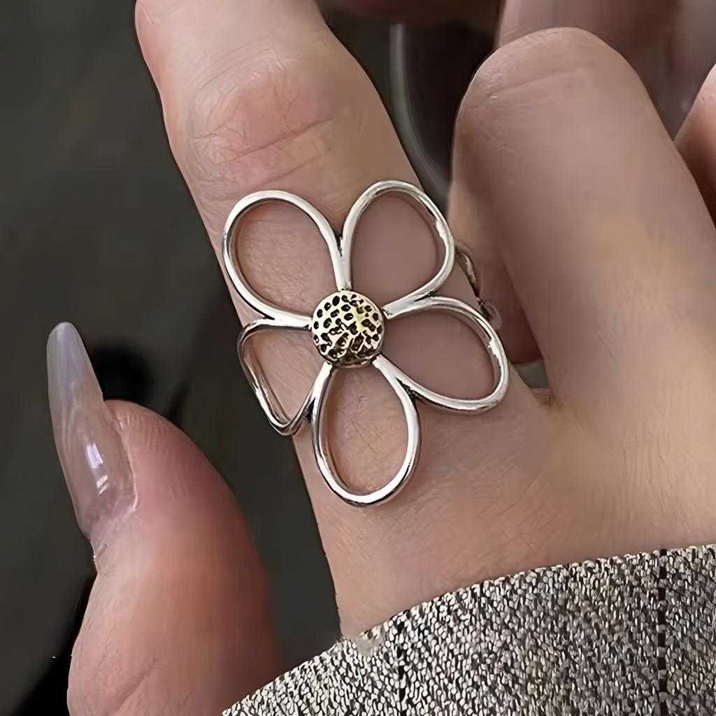 PANJBJ 925 Sterling Silber Dicker Doppelring für Damen Mädchen Geschenk Minimalismus Neutral Öffnend Breiter Schmuck Dropshipping