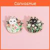 Adorable Black And White Cat Badge Stylish Metal Brooch For Unique Fashion Decoration