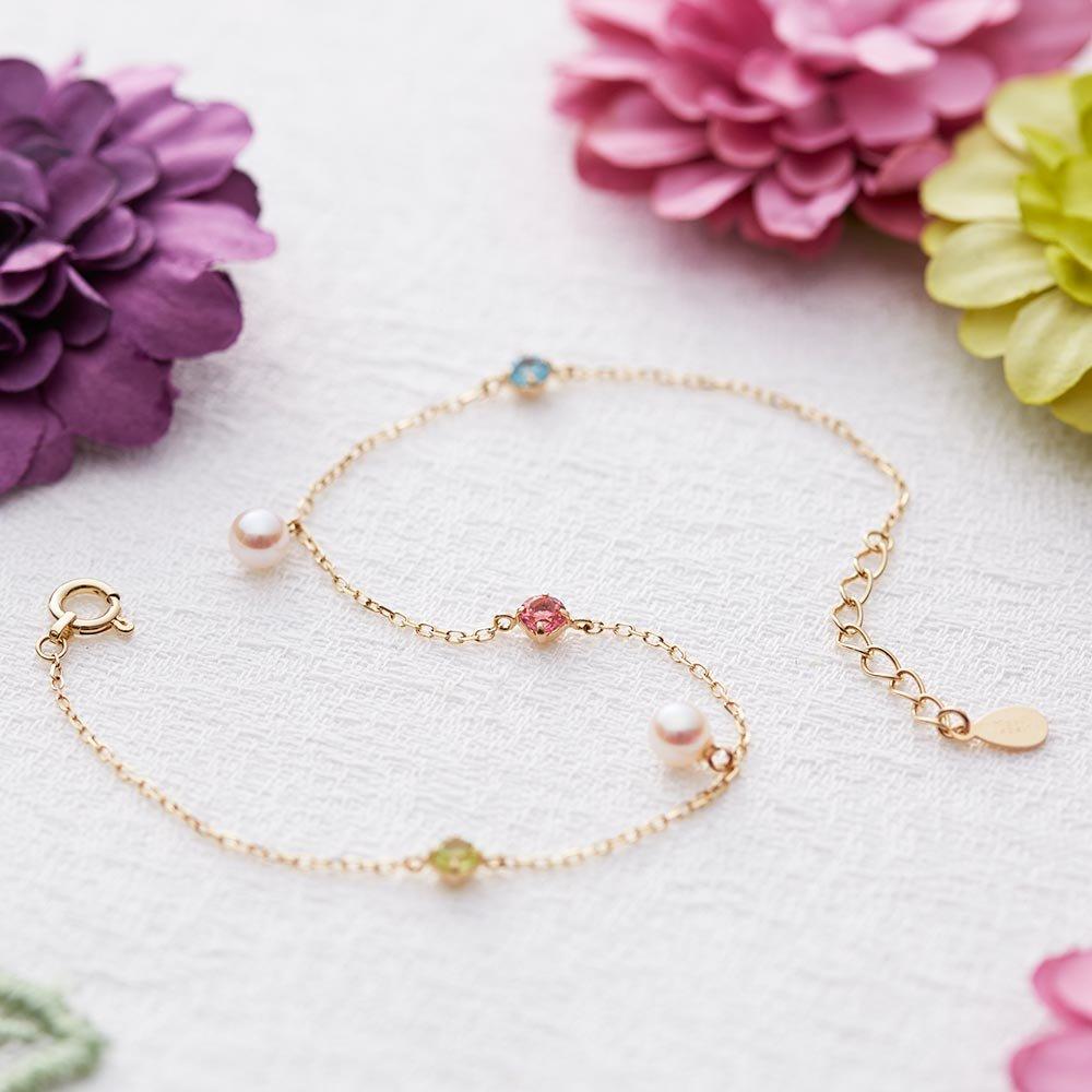 Pulseira de pérolas princesa K10 Pulseira de pérolas [Etiqueta da lua] Feminina [Embrulhada para presente]