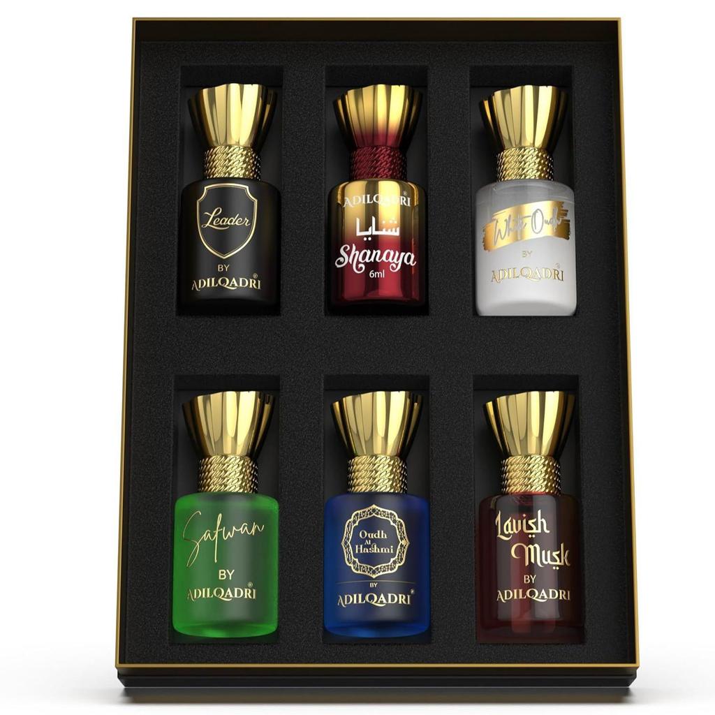 Verschiedene luxuriöse, alkoholfreie, lang anhaltende Roll-On-Attar-Parfüm-Geschenksets für Unisex (Jeweils 5,5 ml)