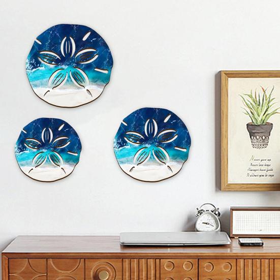 Decorazione da Parete con Monete Ornamenti in Legno Ecologici Tema Oceano Design Artistico Arte da Parete per Soggiorno Camera da Letto Studio