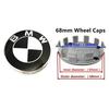 Car Black White BMW Logo Front Hood Emblem 82mm Rear Badge 74mm Wheel Hub Cap 68mm steering wheel sticker 45mm Accessories knuz34