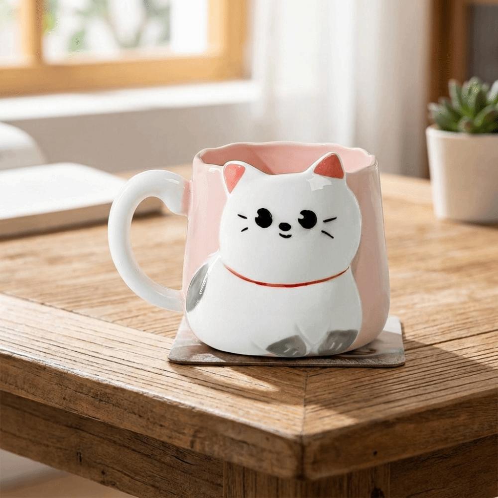 Cartoon Ceramic Mug 3D Embossed Milk Mug Creative Coffee Cup  Kitchen Use