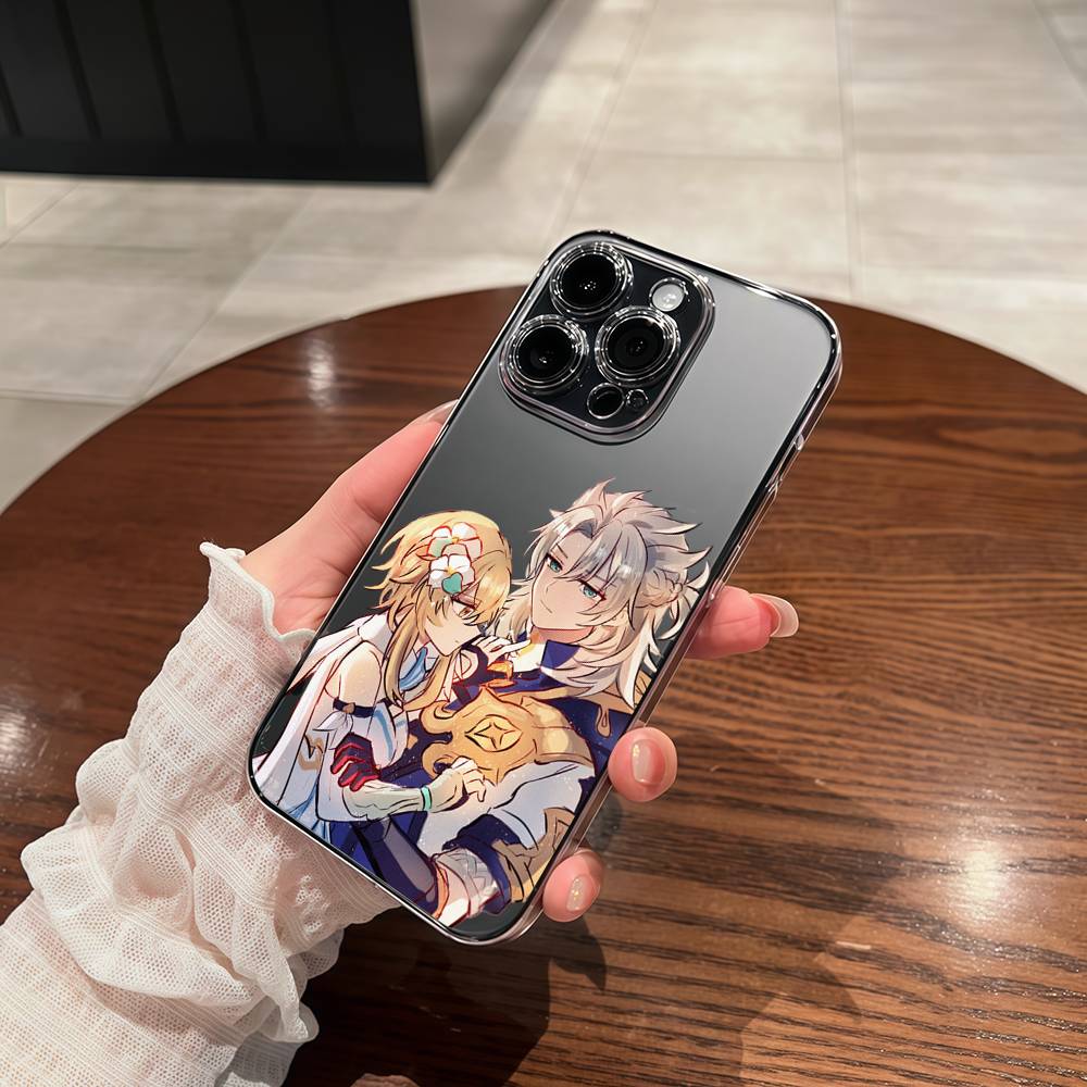 Albedo Genshin Impact Transparent Phone Case For IPhone 17 16 15 13 12 11 14 Pro Max Mini Plus Silicone Bumper