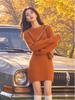 Elegant Mid-Length Knitted Wool Dress: Slim-Fitting, Figure-Flattering, Perfect for Autumn & Winter