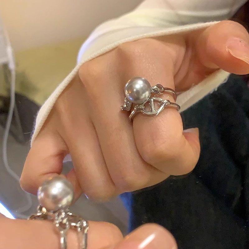 Fashion Personality Creative Design Small Ball Ring for Women Men Trending Irregular Metal Open Finger Rings Female Punk Jewelry