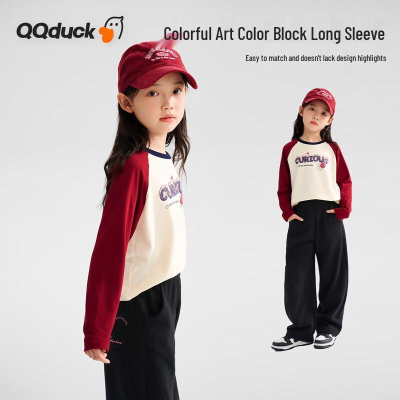 QQ DUCK Girls  Long-Sleeve Casual T-Shirt 140