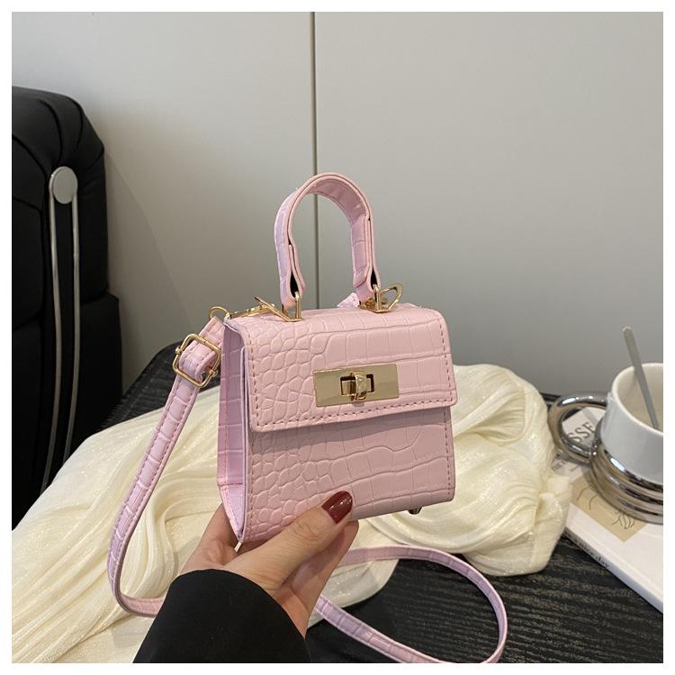 

Однотонная сумка-кроссбоди в модном новом ретро-стиле с простым летним дизайном, повседневная, на плечо, портативная, маленькая квадратная сумка с каменным узором розовый