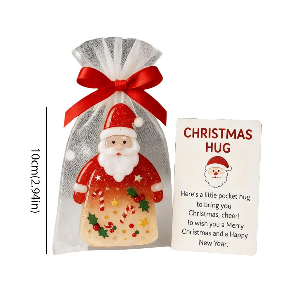 

Christmas Santa Hugging Pocket Present Enhance Holiday Ambiance Show Blessing Love Through Card Good Gift For Family Friends