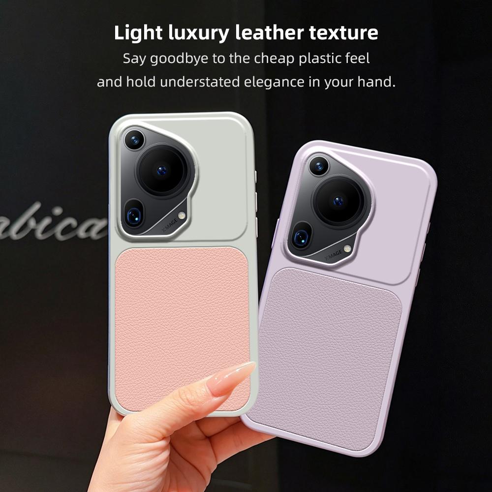 For Huawei Pura70 Art Case Pura 70 Ultra Cover Leather Case Luxury Lens Protection Protect Matte leather Back Cover