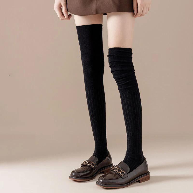 

Women Autumn Winter Solid Color Warm Thigh High Socks Over Knee High Footless Socks Long Leg Warmers Thermal Cuffs Long Socks One Size