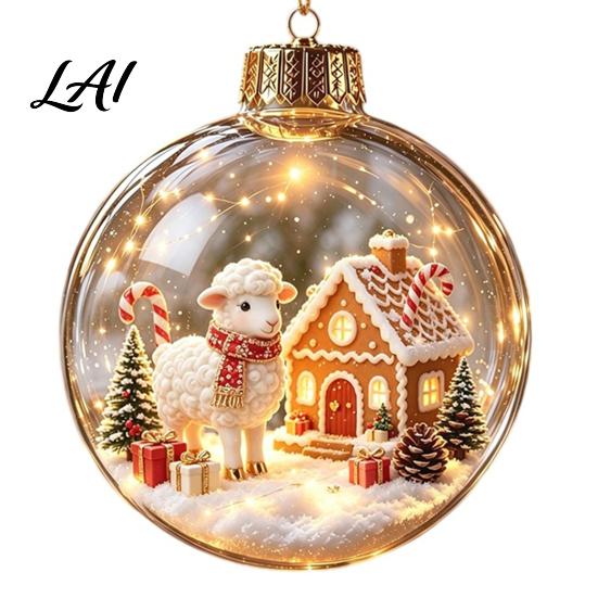 Festive Party Decorations Glowing Christmas Story Ornament Light‑Up Mini Holiday Scene Hanging Ball with Warm Tree Ornaments LED Light Clear