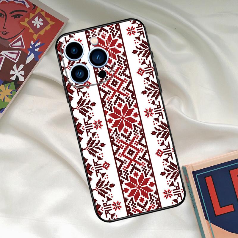 Ukrainian Embroidery Pattern Phone Case For iPhone 16 15 14 13 12 11 17 Pro Max 15 16 Plus 12 Mini 16e 17 Air Funda Cover
