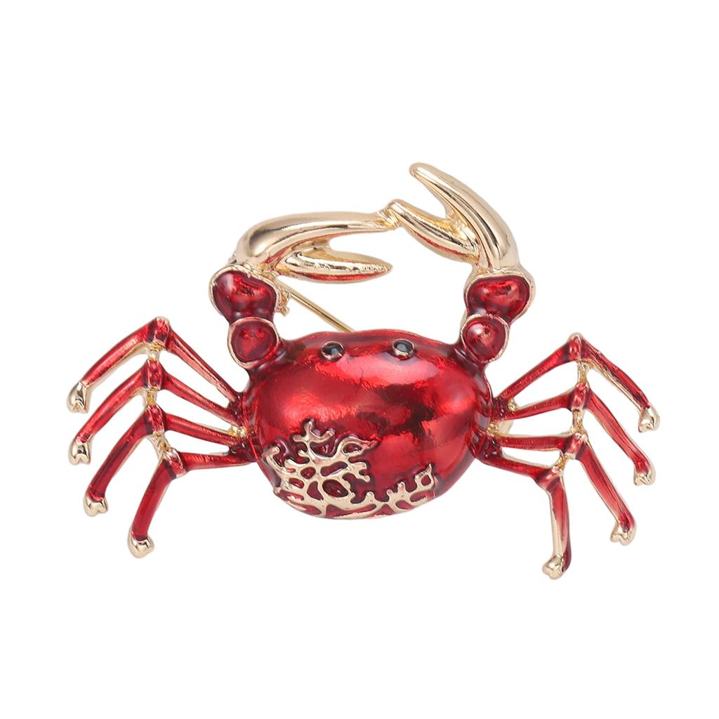 Retro-Emaille-Brosche in Krabbenform – exquisite Anstecknadel aus Legierung, Anstecknadel für Anzug, Schmuckgeschenk, Damenmantel-Accessoires