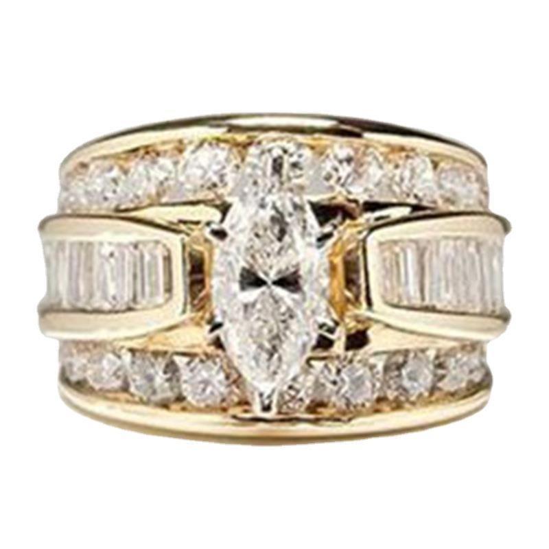 New sweet romantic electroplated zircon ring popular fashion engagement jewelry
