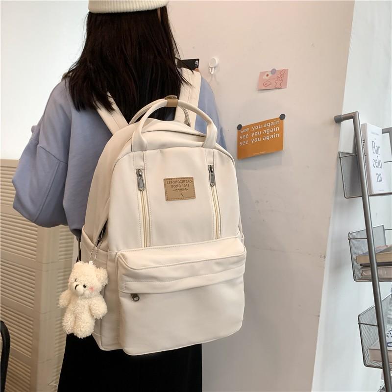 Schoolbag female Korean version ulzzang college style small fresh cute drawstring hairball soft girl student transparent backpack