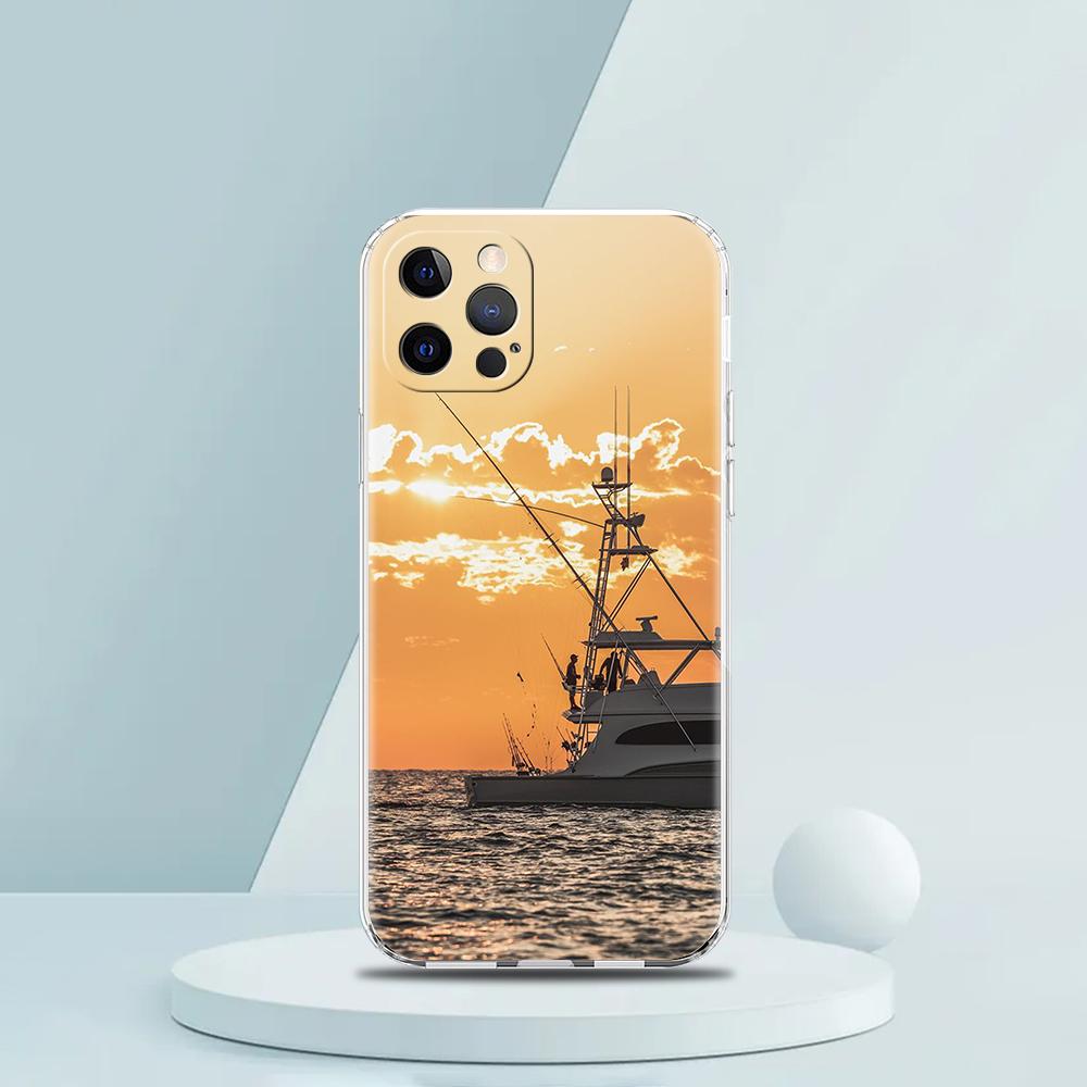 

рыбалка Роскошный Чехол Для Телефона Для iPhone 16 15 14 13 12 11 Pro Max XS X XR SE 7 8 Plus мягкий Силикон Прозрачный Чехол iPhone 16Pro Max