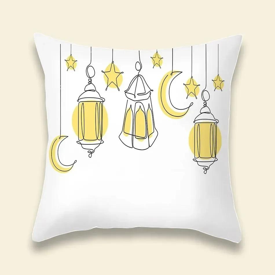 Wzór lampionu ramadanowego Pokrowiec na poduszkę dekoracyjną na sofę do salonu Dekoracja domu Poszewka na poduszkę Materiały na przyjęcie Eid