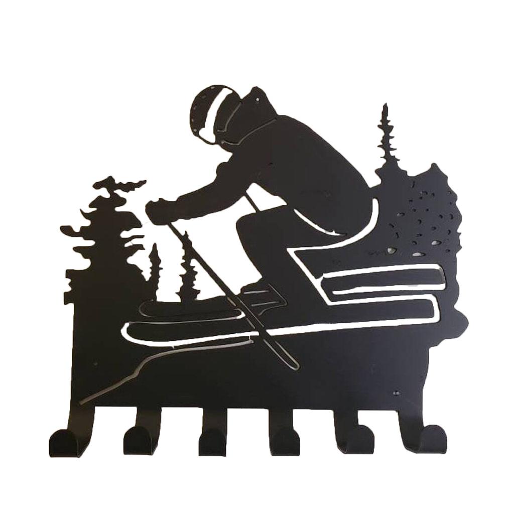 Ski Metal Wall Decor Skier Rack Home Decor Hook Key Wall Hanging Coat Hook Door Rack Hanger Wall