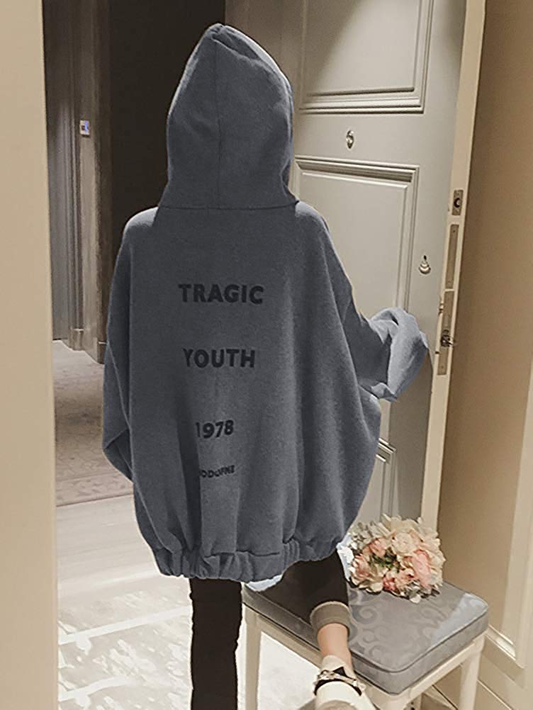 JudyRose Loose Winter Women's Hoodie, Zip-Up Hoodie, Fit, Oversized, Casual, Cute, Warm, Fleece-Lined, Spring, Autumn, (2XL, Gray)