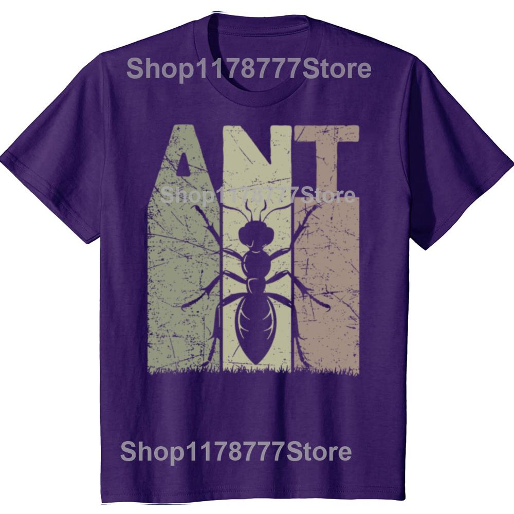 Funny Ant Vintage Entomology Retro Ant Keeper Entomologist Graphic Tshirts Men Casual Tshirt Cotton Loose Oversized T Shirt