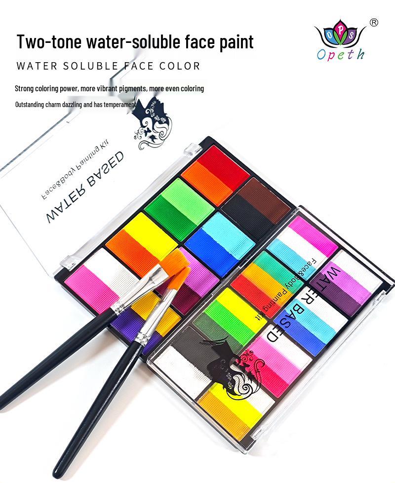 8-Color Water-Based Face and Body Paint Palette for Halloween and Stage Makeup