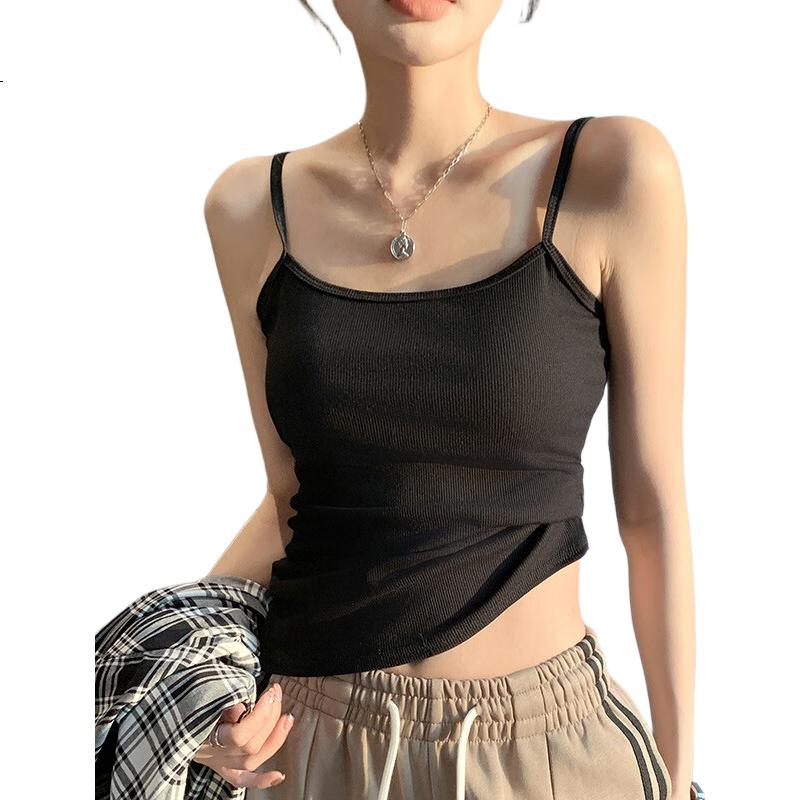 Langsha Women's Slim Fit Small Strap Vest Summer 2026 New Sleeveless Backless Outerwear Base Shirt