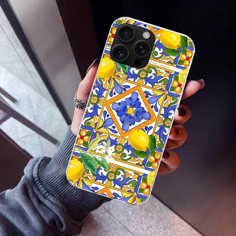 Mediterranean Lemon Phone Case For iPhone 17 Air 16 15 Pro Max 14 Plus 13 Mini 12 11 Cover 7 8 SE Silicone Shell Print Fundas 17