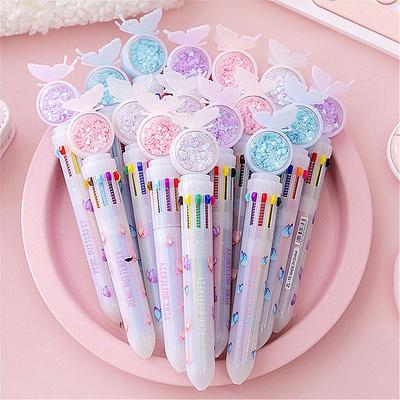 10 Colors Cute School Office Supply Colorful Refill Rollerball Pen Animal Mermaid Ballpoint Pen