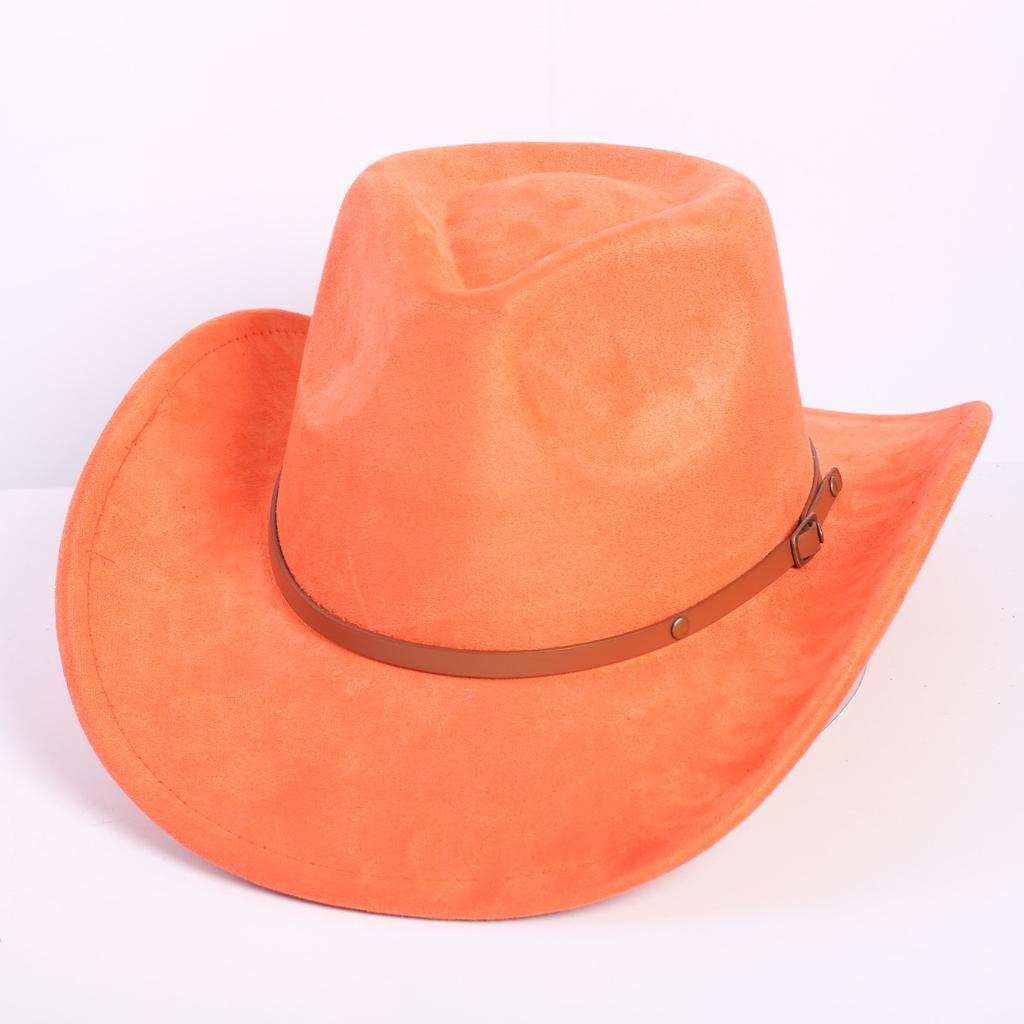 Popular European and American Classic Suede Western Cowboy Hat Men's and Women's Fashion LO Style Peach Heart Cowboy Hat