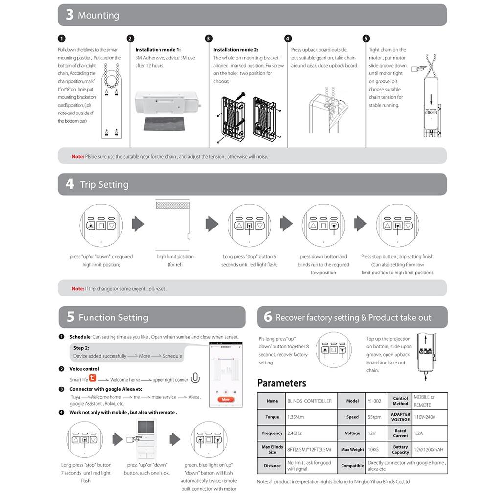 AUGIENB Smart Home Blinds Automation Kit WIFI Electric Smart Motorized Window Blinds w/ APP Remote Control