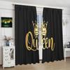 Black Crown Printed Curtains Suitable Bedroom Living Room Study Private Made Of Polyester Sitting Decor