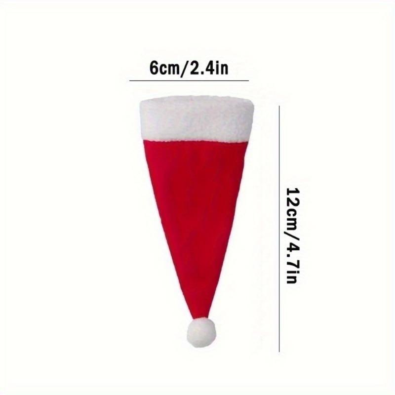20Pcs/Lot Mini Santa Hat Christmas Wine Bottle Covers Xmas Bottles Holder Table Dinner Decorations
