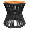 VidaXL Table basse avec base en fil de fer noir bois d'acacia massif, table latérale, table de salon, table d'accent, bout 365637