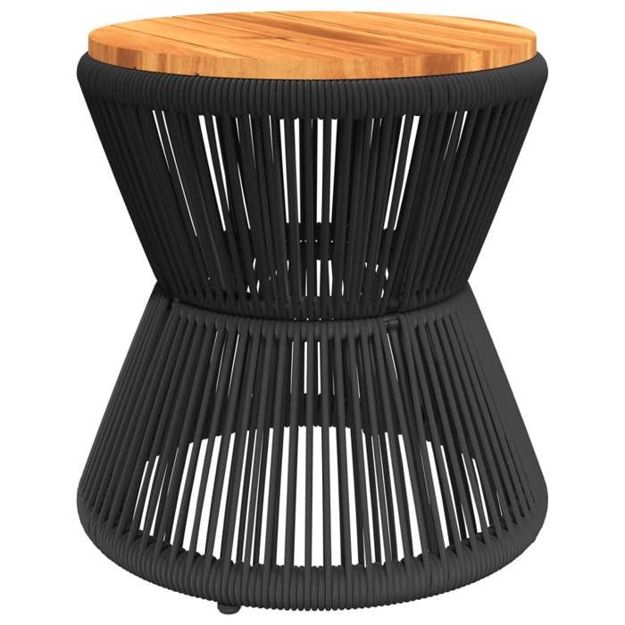 VidaXL Table basse avec base en fil de fer noir bois d'acacia massif, table latérale, table de salon, table d'accent, bout 365637