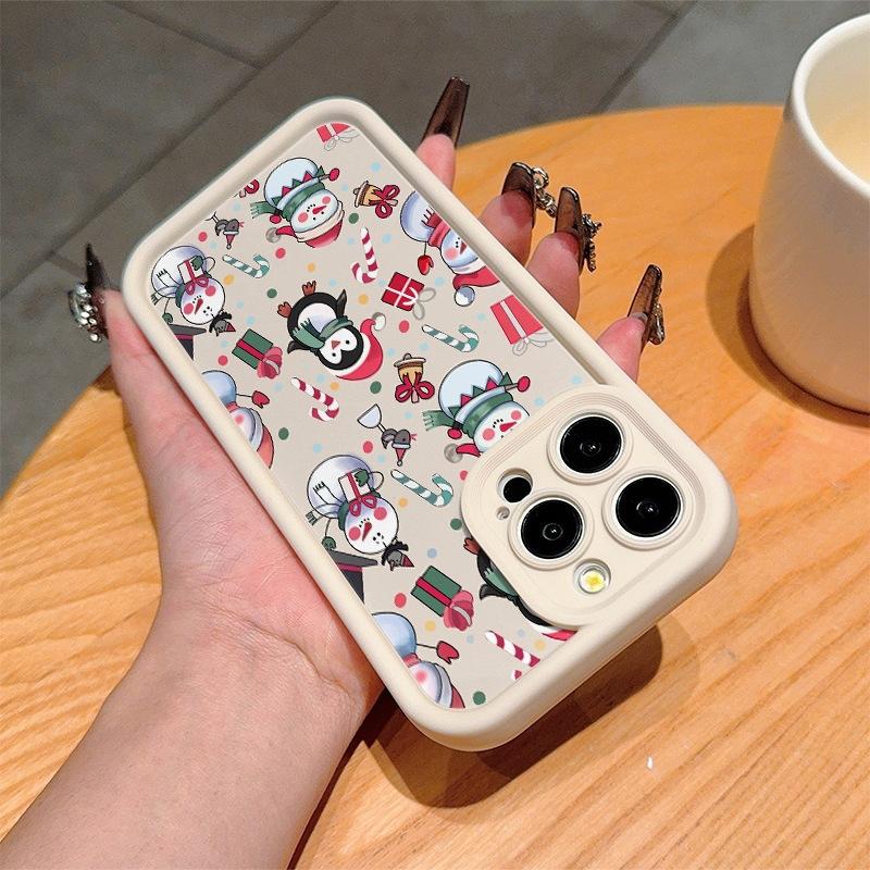 Cute Penguin Snowman for iPhone14/15Promax Apple 11/12/13 Silicone Phone Case 16Pro