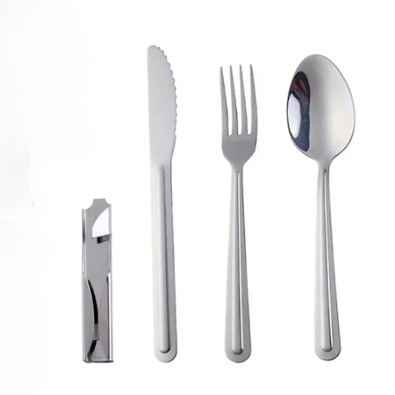 Domácí pohodlí Přenosná sada nádobí Cestovní sada příborů Kempingové nádobí Opakovaně použitelná sada náčiní s lžící vidličkou nářadím