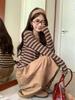 Women's Trendy Slim-Fit Striped Long-Sleeve T-Shirt for Autumn/Winter - Versatile Casual Inner Wear with Round Neck