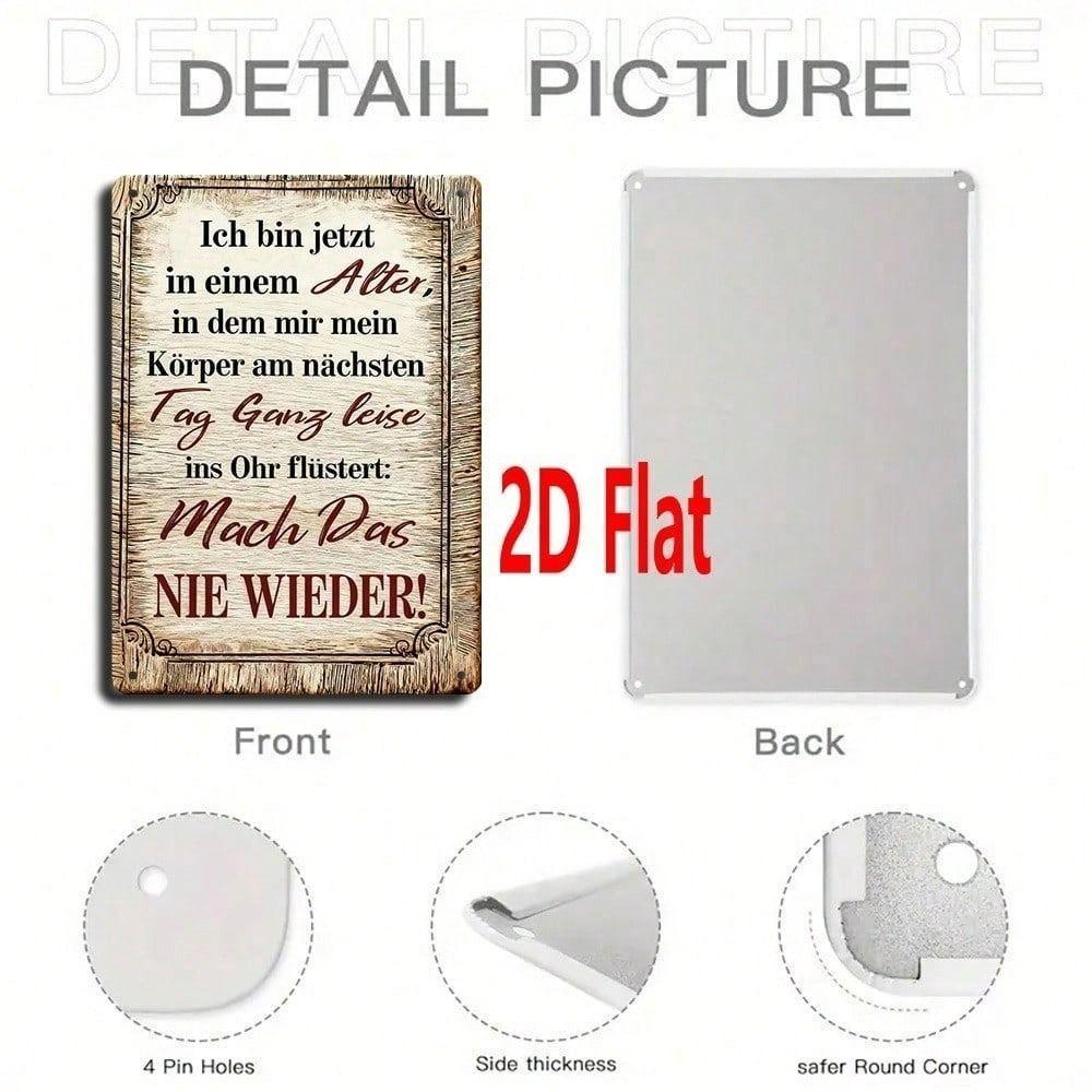 Metal Wall Art Poster Inspirational German Quote Decor