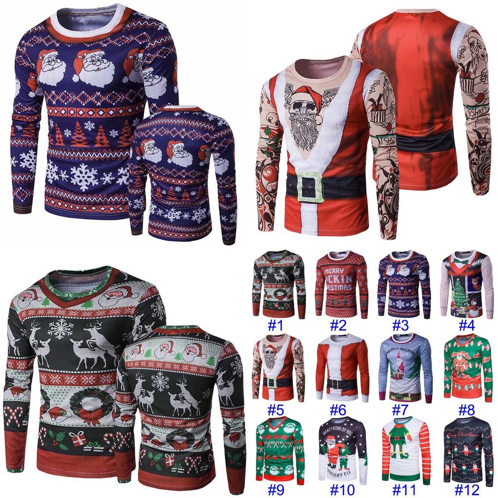 Women Men Ugly Christmas Sweater Xmas Jumper T Shirt Pullover Hoodies Stylish Festive Top