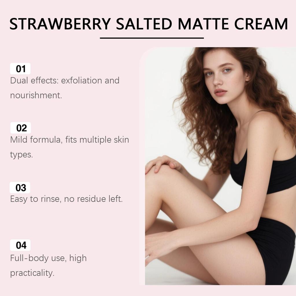 OceAura Cherry Strawberry Body Scrub Gentle Cleansing Skin Nourishing Moisturizing Exfoliating Scrub