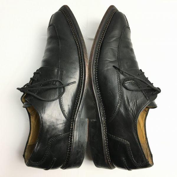 80s-90s? Vintage/MEZLAN Square Toe U-Tip Business Shoes Black size 8 Platinum Model Men's(USED)