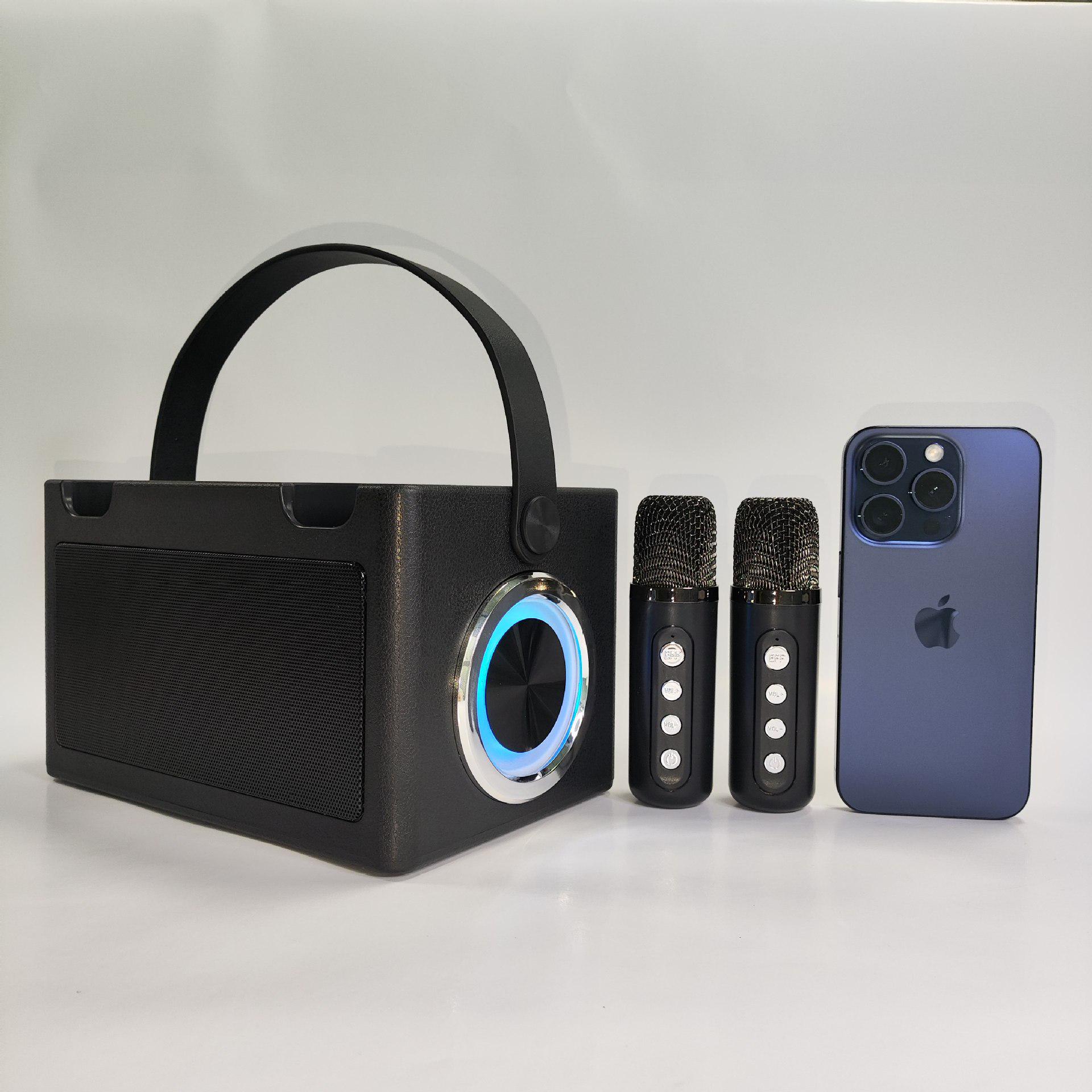 

YS219K Горячая Распродажа Беспроводной Караоке Набор: Bluetooth-динамик и два микрофона чёрный