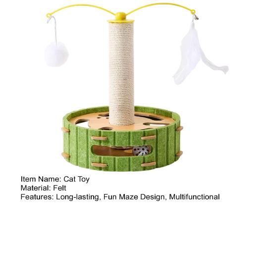 Cat Scratch Enrichment Box Interactive Cat Nail File Puzzle Toy with Jingling Bell Balls Cat Scratcher